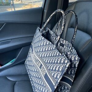Dior Monogram Navy Tote (Large)
